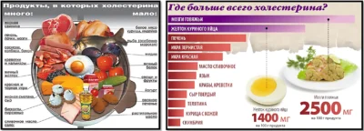 Продукты с большим содержанием холестерина продукты в которых много и мало холестерина