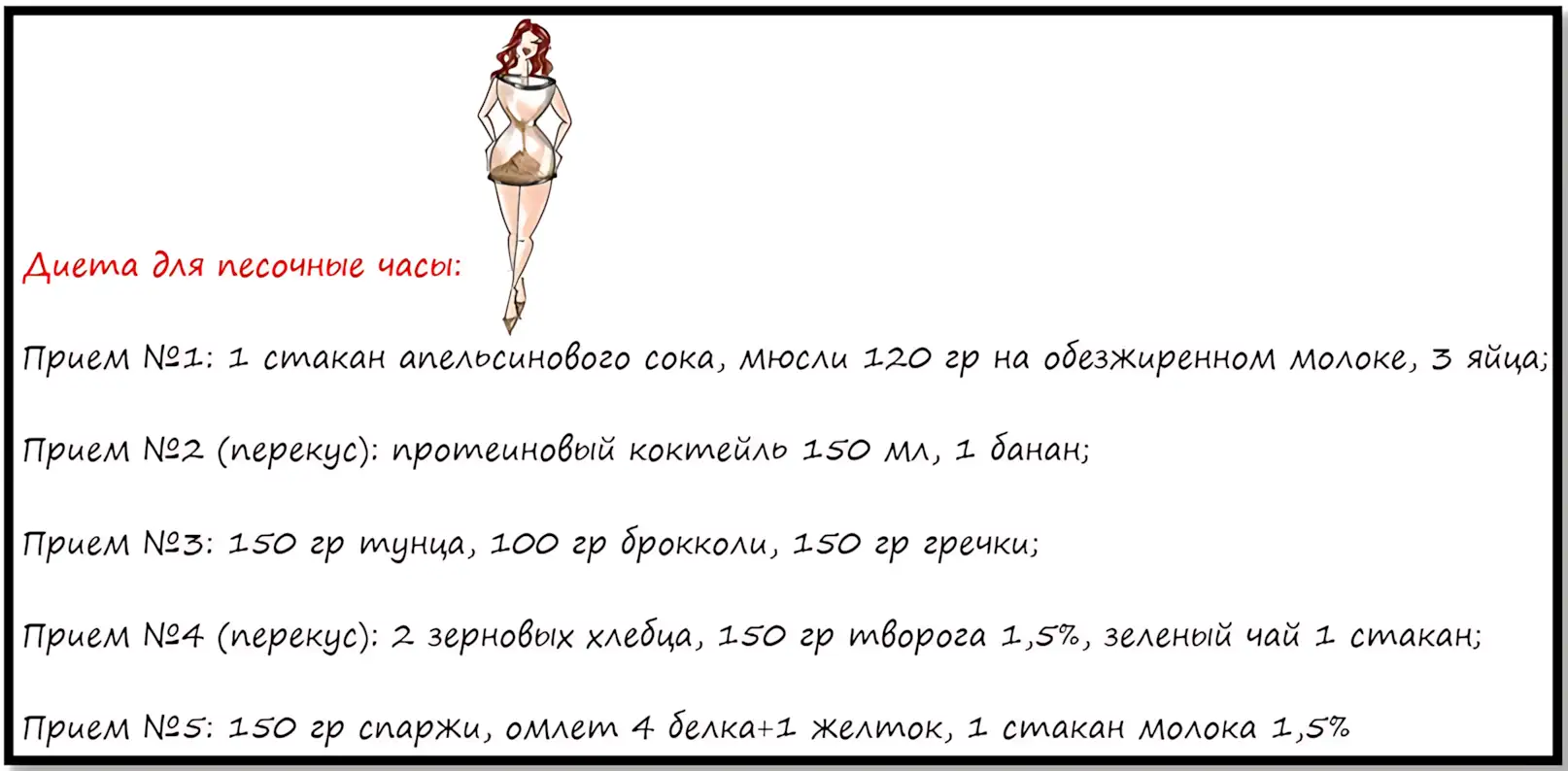Диета для девушки тип фигуры песочные часы диета для типа фигуры песочные часы