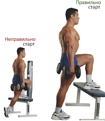 подъем на скамью с гантелями ошибки podem-na-skamyu-s-gantelyami-oshibki ф